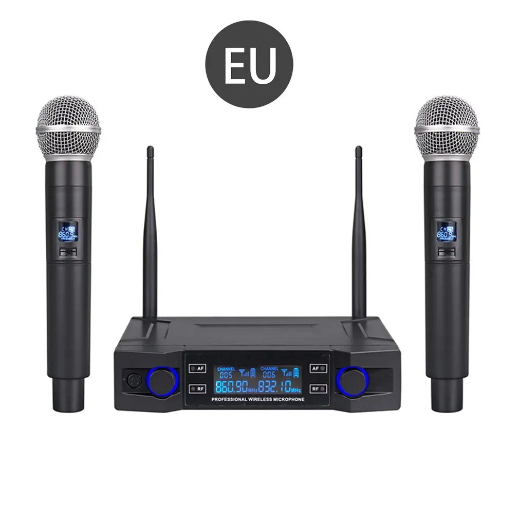 

Wireless Microphone KTV Karaoke Conference Two-channel Automatic Handheld Adjustable Frequency Microphone