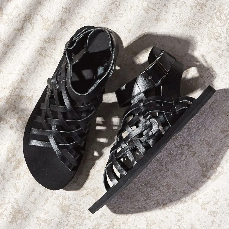 Новинка 2020 года мужские летние сандалии римские из натуральной кожи на ремешке с