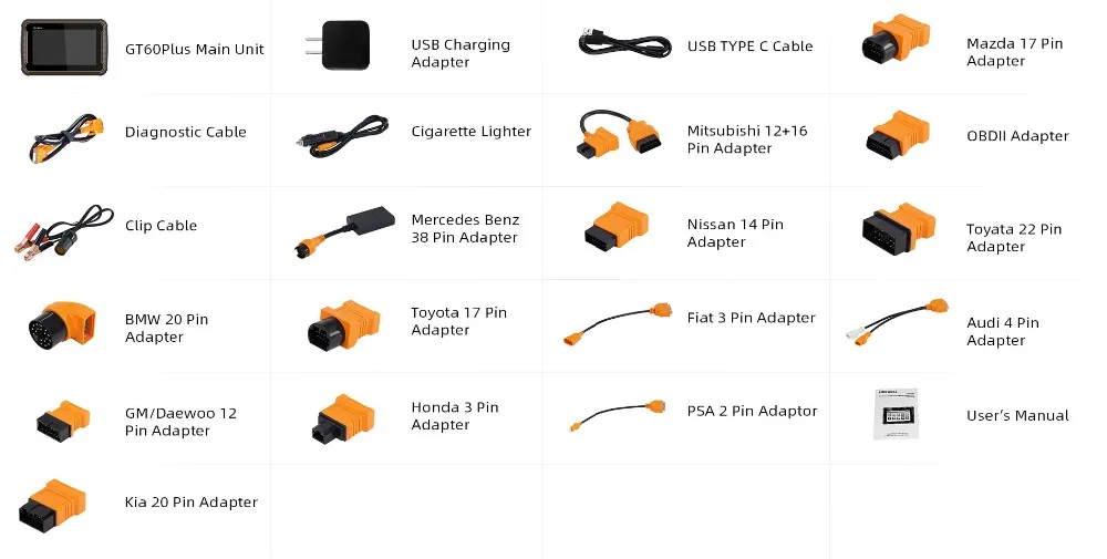 FOXWELL GT60 Plus с OBD адаптером комплект диагностическая платформа андроид планшет полная система сканер