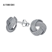 aiyanishi vintage 925 sterling silver stud earrings twisted hallow silver stud earrings for women wedding engagement party gifts