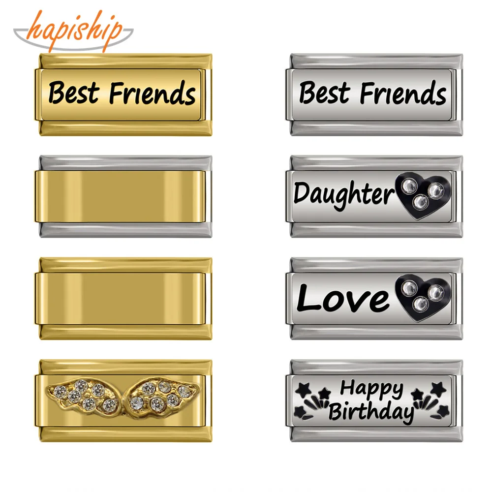 Браслет Hapiship из нержавеющей стали диаметром 9 мм итальянский очаровательный