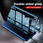Магнитный чехол для Oppo A11 A11X A5 A9 2020 A5s F9 V17 Pro Realme C11 7 5 Pro Reno Ace 2, двухстороннее закаленное стекло, металлическое покрытие