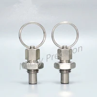 1pcs index plunger stainless steel 304carbon steel pull ring and lock nut retracted plunger pin with ring and lock pin m6 m16