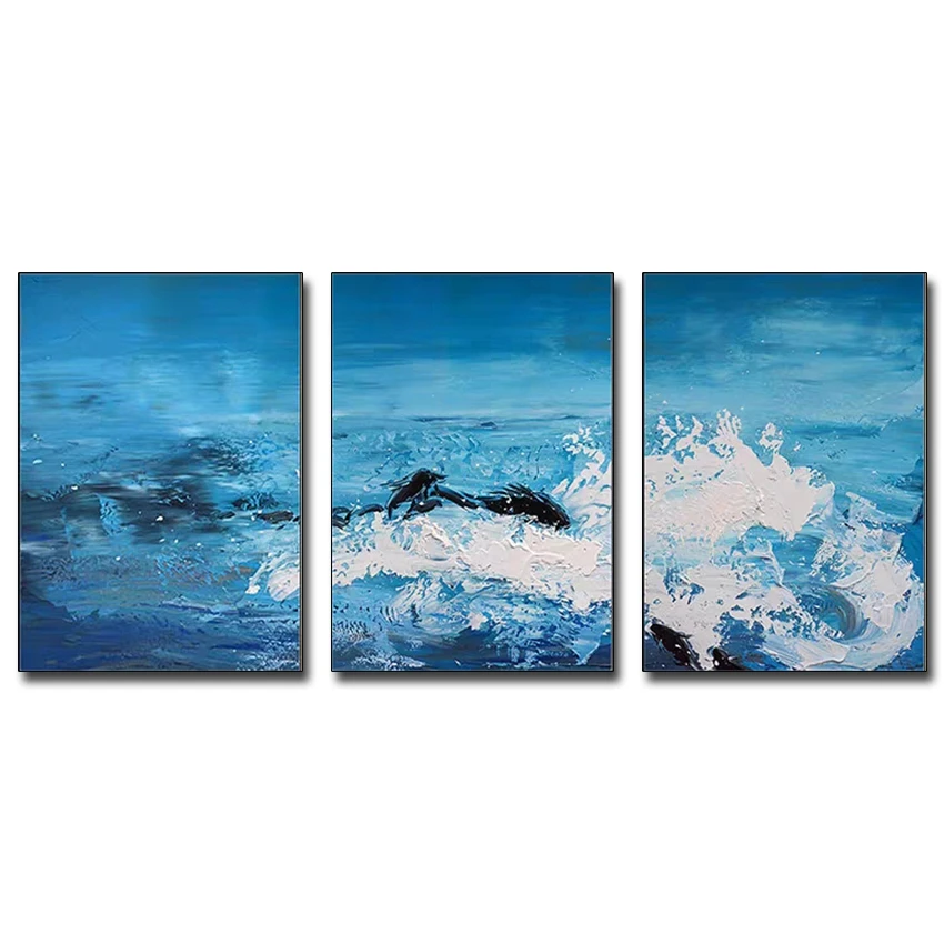 

Modern Home Decoration Canvas Group Oil Painting 3 Panels Wall Art Artwork 100% Hand Painted 3 Pieces Paintings Wall Pictures