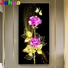 2021 подарок, 5D DIY Алмазная Картина Фиолетовый Красная роза полный плацуКруглые бриллианты вышивка цветок вход художественные изделия для стен,