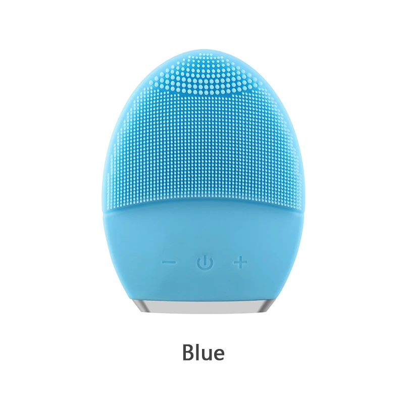 blue normal Электрическая Очищающая щетка для лица, звуковое Силиконовое очищающее средство, водонепроницаемое перезаряжаемое USB устройство для ухода за кожей, массажная мини 2 щетка для чистки лица - Цвет: blue normal