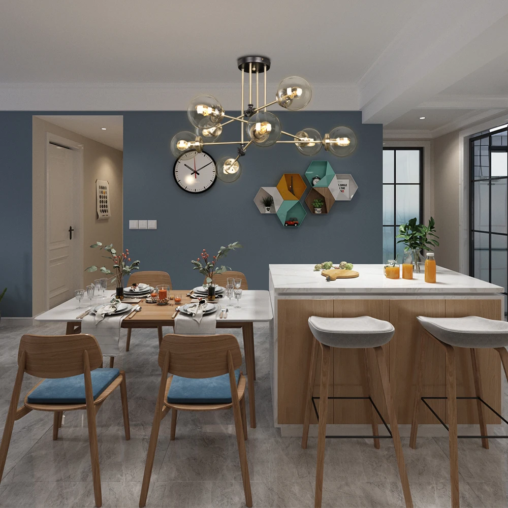 

8 Lights Nordic Chandelier Modern Glass Ball Hanging Lamp Stylish Pendant Light Fixtures for Ceiling Room Home Loft Decoration