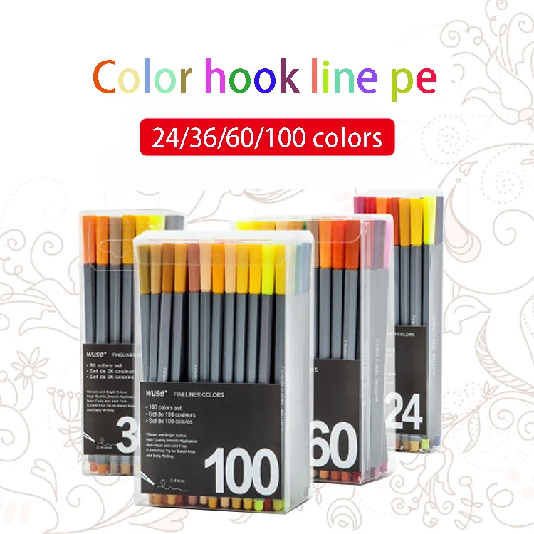 Цветная игольчатая ручка 0 4 мм гелевая крючок в коробке для рисования цветная