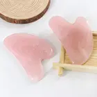 Массажер ручной, из смолы, в форме сердца, соскабливающая доска натуральный розовый кварц, массажер для шеи и тела