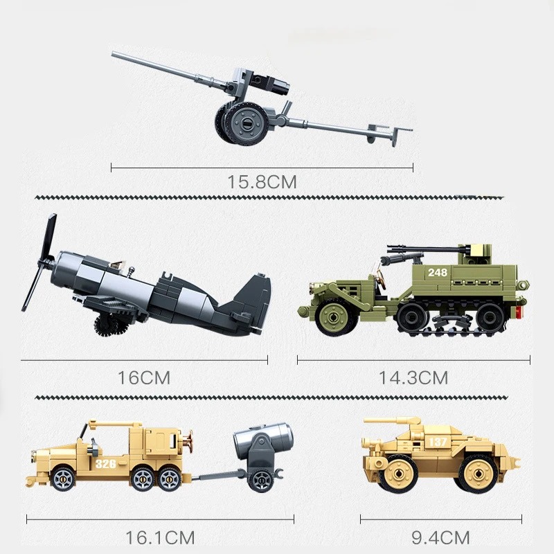 Модель военного грузовика Panzer Tank строительные блоки WW2 армейский бомбардировщик