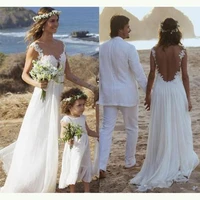 hot sale summer beach lace cap sleeve bridal wedding dresses illusion back jewel neckline wedding gowns for bride sweep train