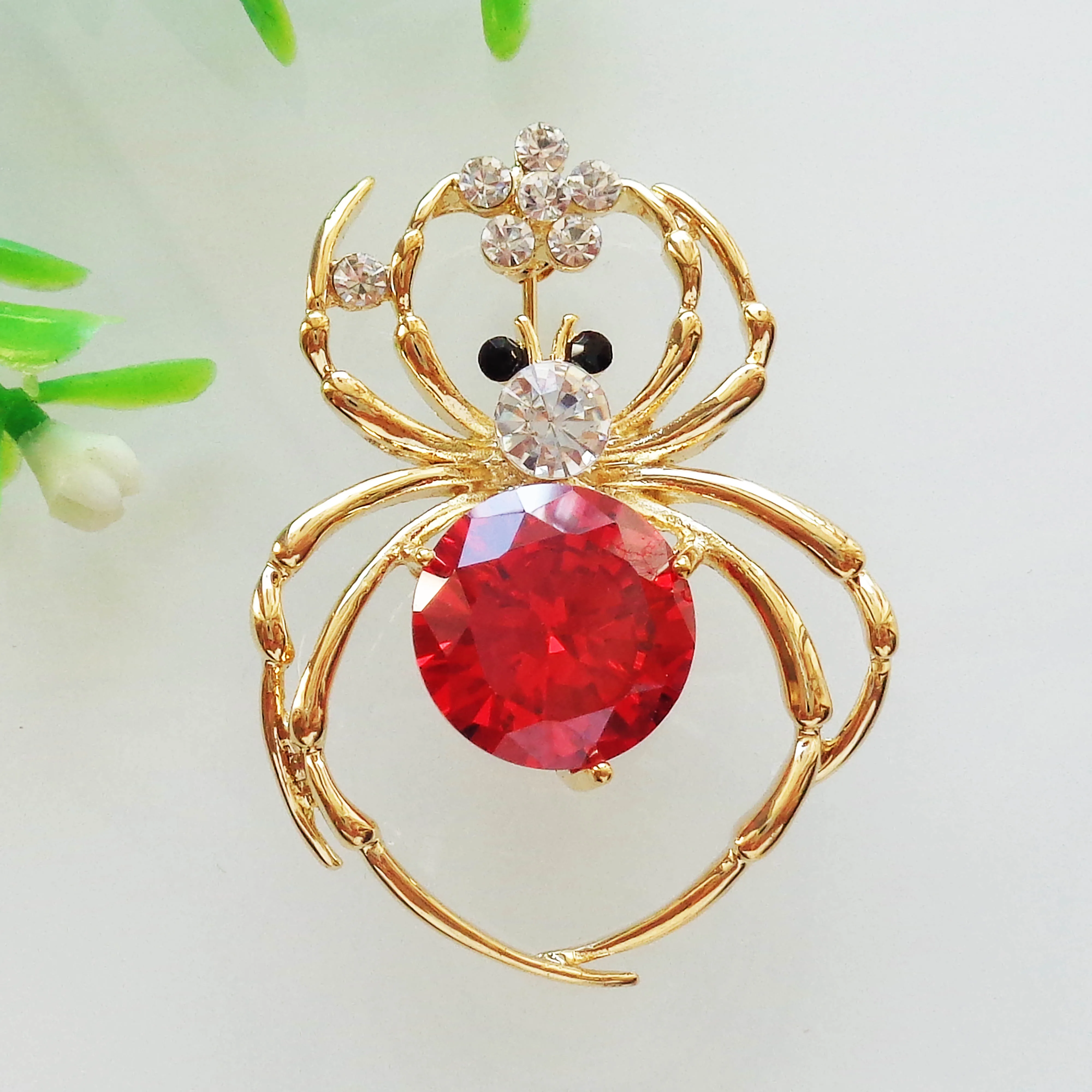 Navachi паук тарантулы кубический цирконий горный хрусталь кристалл желтый GP Брошь