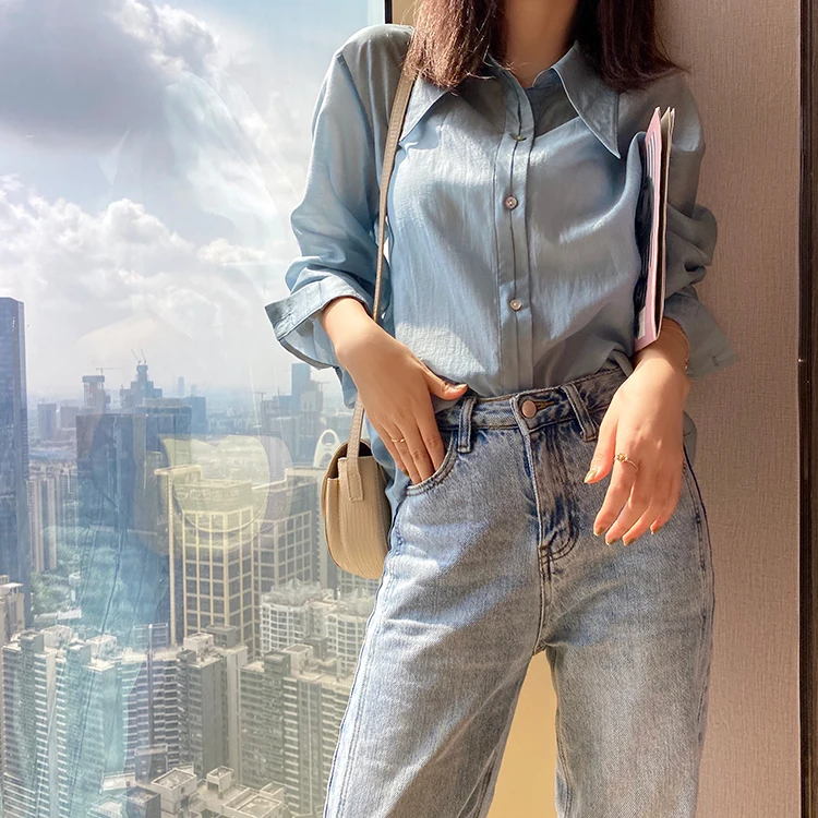 Женская Длинная блузка с длинным рукавом свободного покроя | одежда