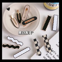 french white black hair clips pin for women fashion geometric wave barrettes headwear girls sweety hairpins hair accessories