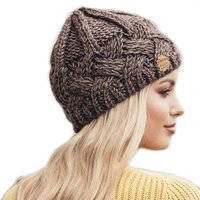 new retro diamond lattice coarse needle knitting hat mens and womens fashionable autumn and winter wool cap