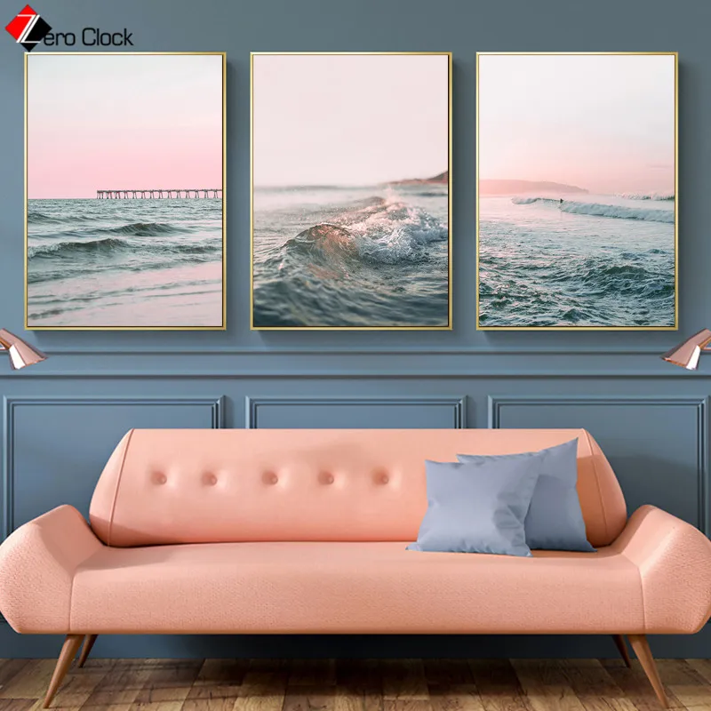 Скандинавский плакат с принтом серфинга Настенная картина для морской воды