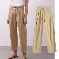jennydave casual pants women england style fashion simple sashes regular straight pantalones mujer pantalon femme trousers
