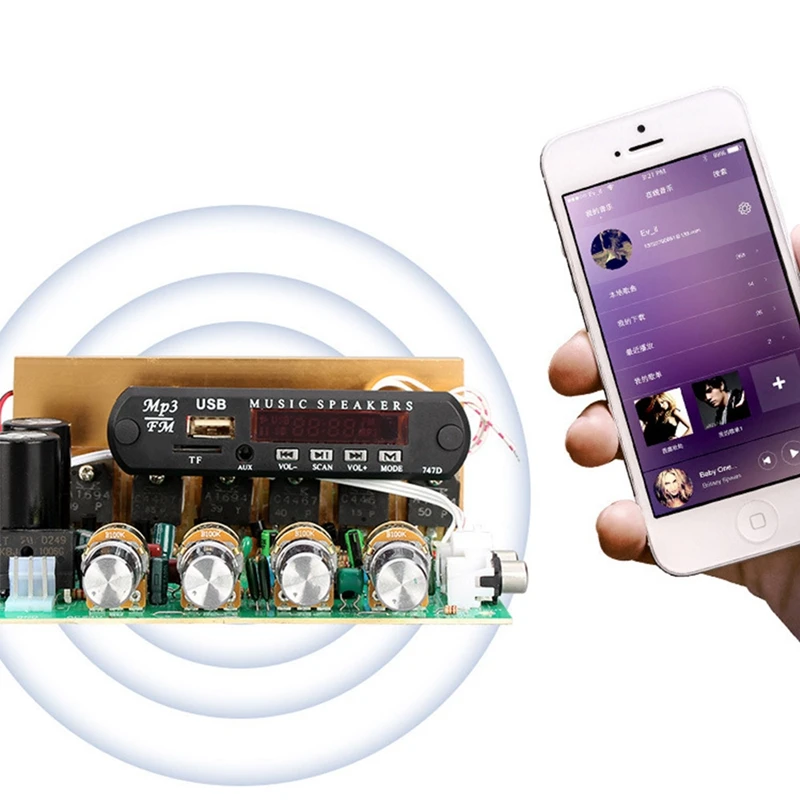 Bluetooth усилитель плата 80 Вт 2 1 канальный сабвуфер Amplificador o с Aux Fm Tf U диск домашний