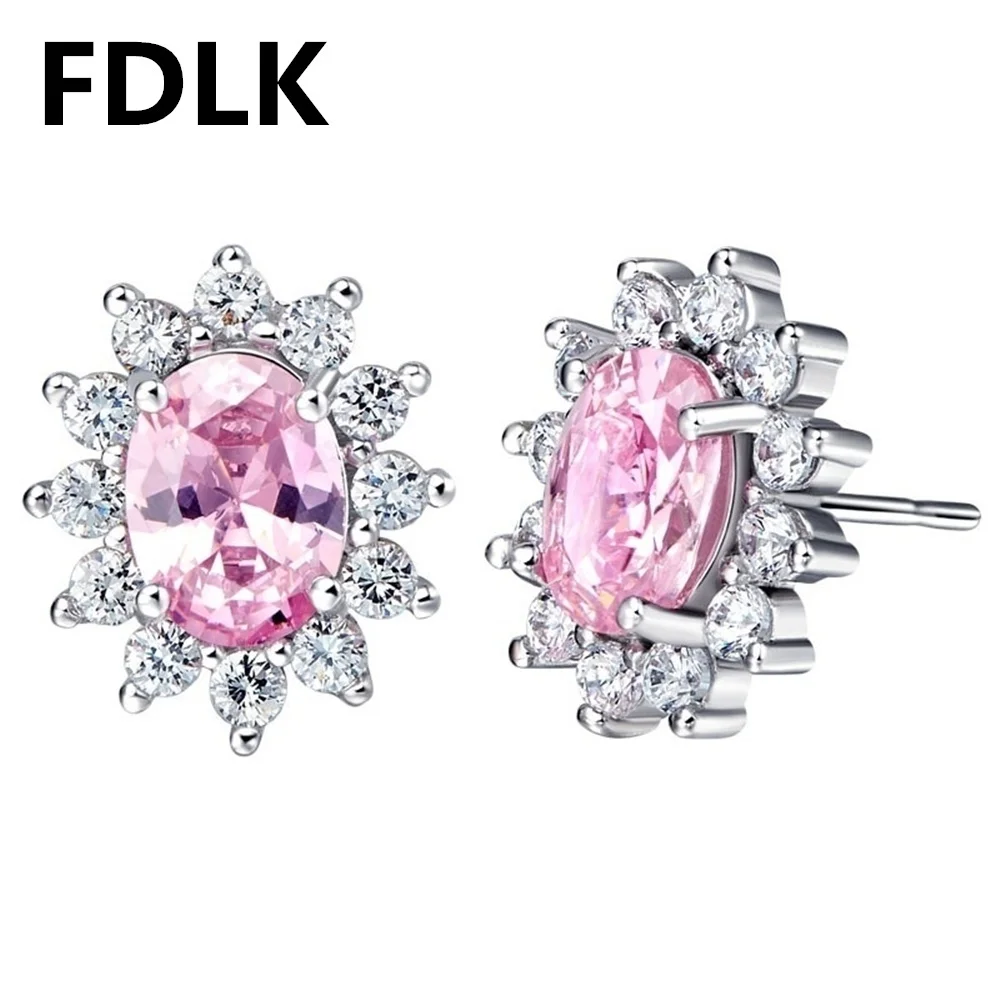 FDLK великолепный натуральный розовый Cz цинковый сплав ожерелье серьги кольцо