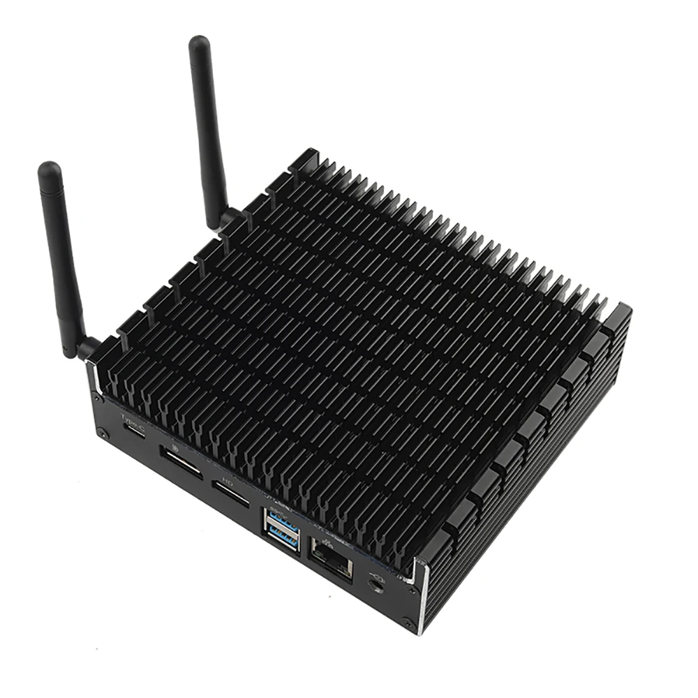 Настольный ПК без вентилятора TOPTON офисный Intel Patium 5405U 2 * DDR4 Barebone Pc Type-C 4K HTPC HDMI2.0 DP
