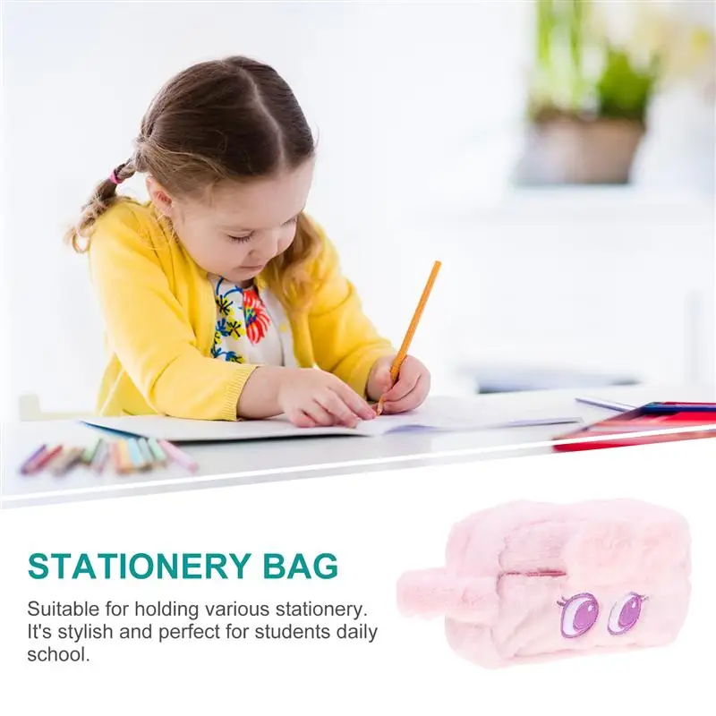 

1Pc Crocodile Shaped Pencil Case Plush Stationery Holder Students Supply