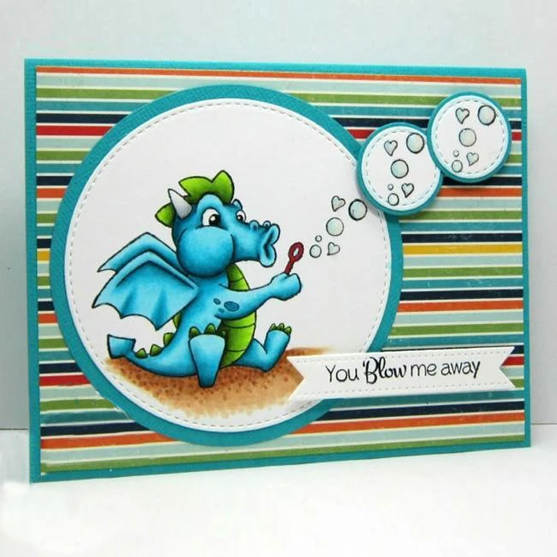 Детский Дракон выдувать меня чистые штампы для DIY изготовления открыток + фразы