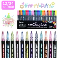 set of metallic marker pens 24 colors magic marker pen for art painting and writing school supplies art pens art supplies