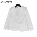 CHICEVER корейский раздельный Блейзер одежда для женщин с v-образным вырезом свободный большой размер карманы блейзеры женская модная одежда Новинка 2020 осень