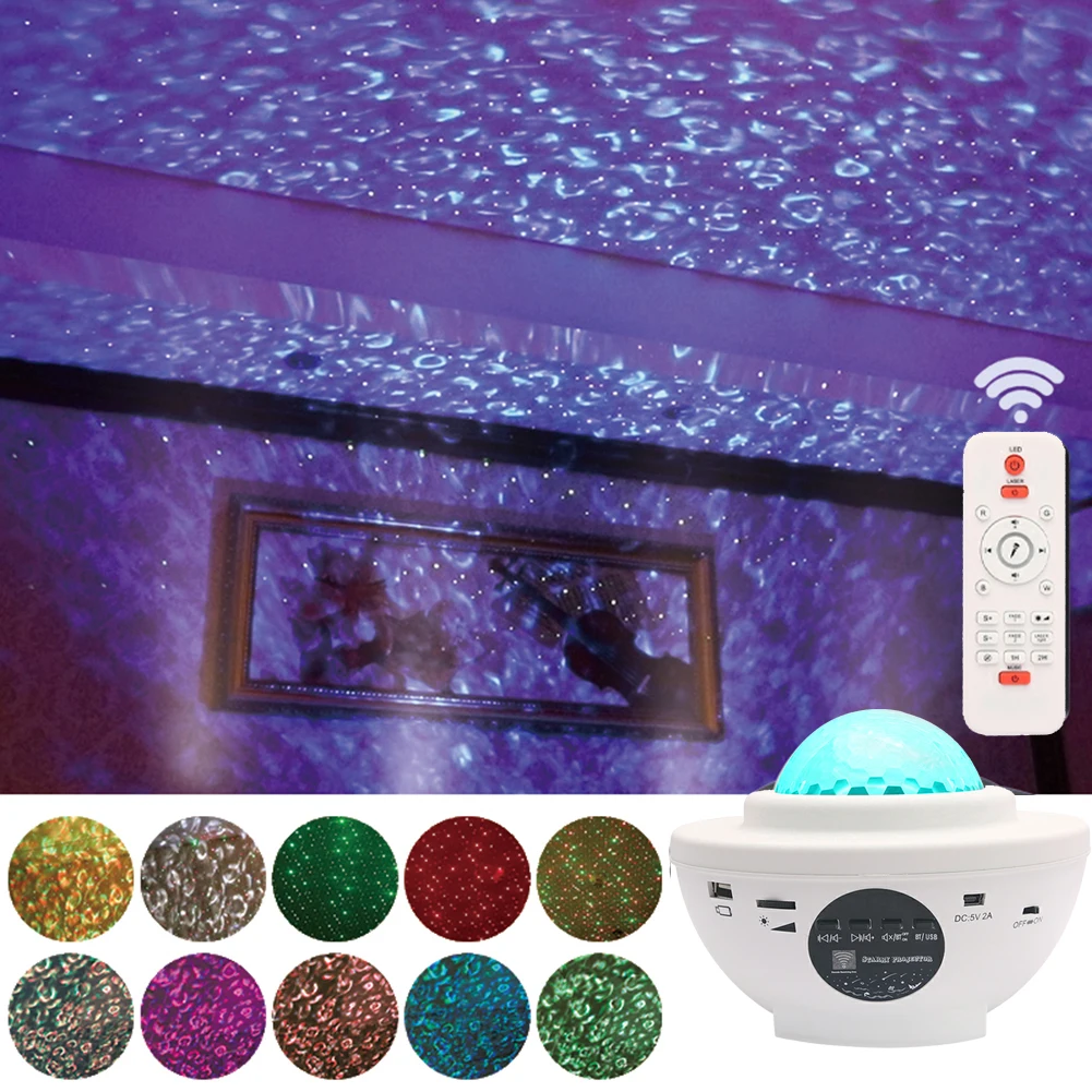 

Colorful Starry Sky Projector Blueteeth USB Voice Control Music Player LED Night Light USB Charging Projection Lamp Kids Gift