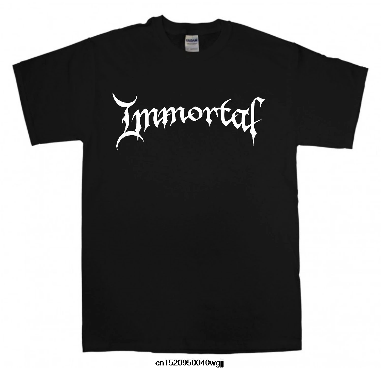 Мужская черная футболка с логотипом IMMORTAL S XXL и металлической лентой облегающая