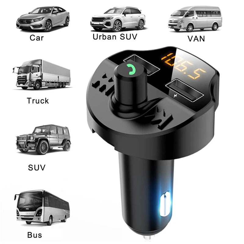 Автомобильный FM MP3-плеер Bluetooth 5 0 автомобильное зарядное устройство с двумя