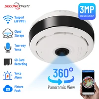 wifi panorama camera 3mp security camera 360 degree panoramic fisheye ip camera night vision cctv surveillance camera