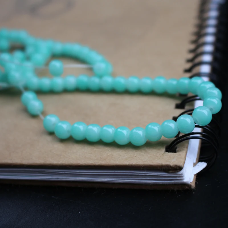 130 шт. 6 мм круглые бусины просто голубого цвета модные для браслетов сережек