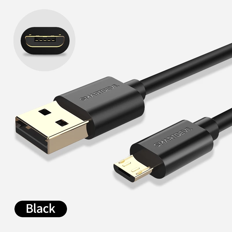 Black Кабель Micro USB для быстрой зарядки SmartDevil 3A для huawei Xiaomi power Bank зарядное устройство Android мобильный телефон компьютерный кабель для передачи данных - Цвет: Black