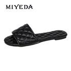 MIYEDA; Летние женские домашние тапочки; Удобные; Бесплатная доставка; Модная женская обувь без каблука мелкая лаконичная красивые пляжные шлепанцы без задника с открытыми пальцами