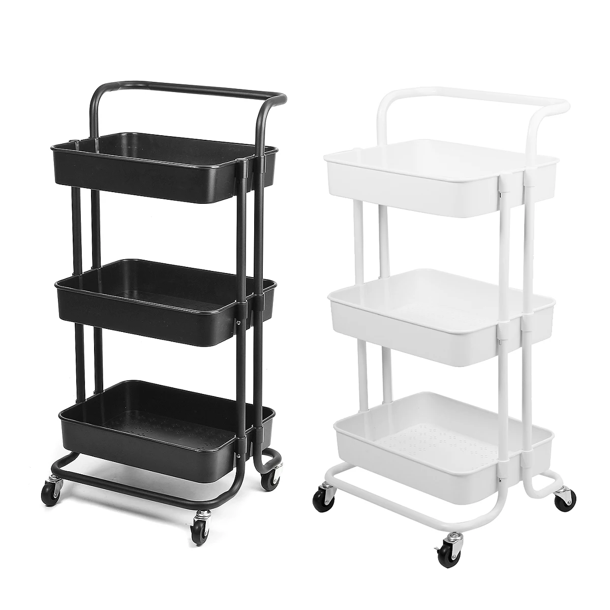 

3-Tier Kitchen Trolley Cart Slim Rolling Storage Rack Trolley With Wheels Home Beauty products Bathroom Organizer Storage Holder