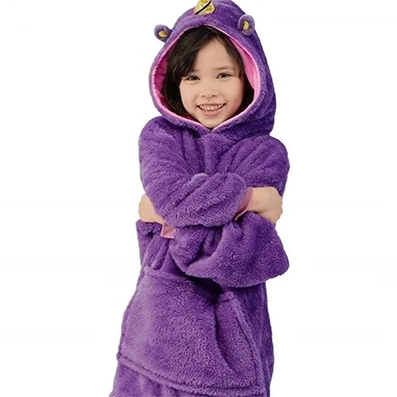 Зимний теплый плотный свитер с капюшоном для телевизора одеяло флисовое детское