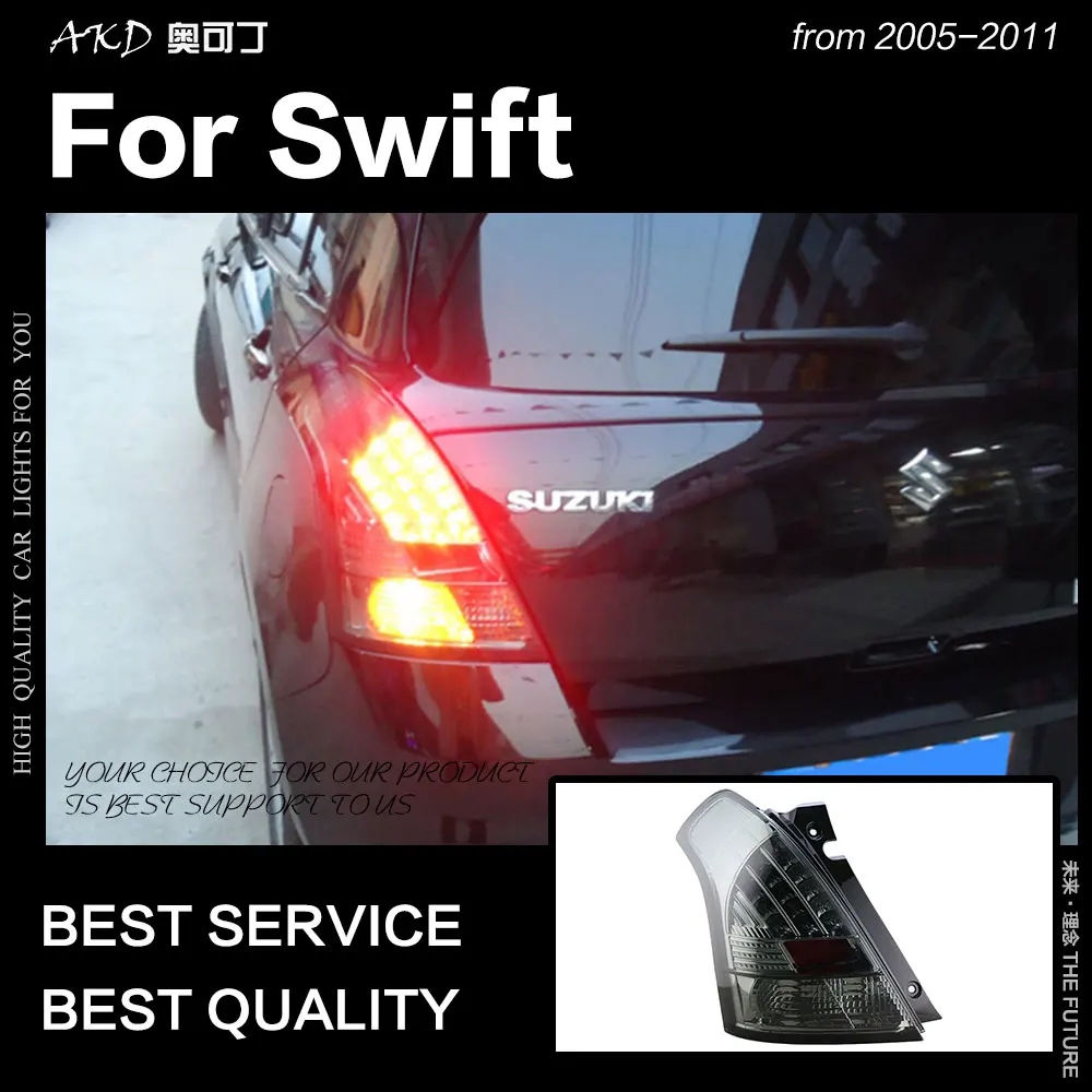 AKD автомобильный Стайлинг для Suzuki Swift задние фонари 2005- Swift светодиодный задний фонарь светодиодный дневные ходовые огни тормоза Обратный Авто аксессуары