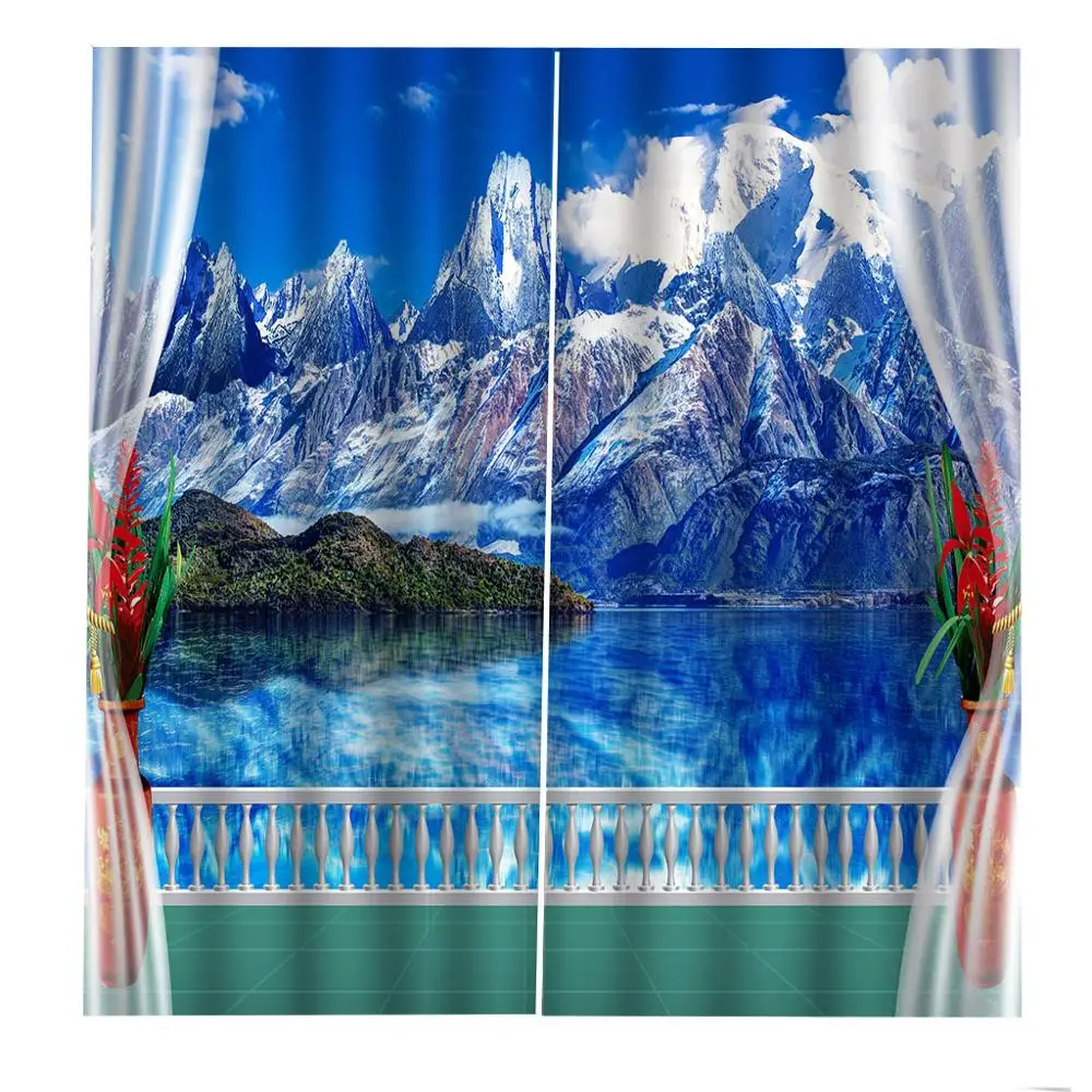 Красивые занавески с изображением пейзажа высокого качества на заказ из ткани