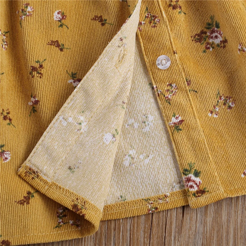 

Kids Girl Dress Cute Kid Baby Girls Party Vacation Dress Flower Print O-neck Long Sleeve Floral Ruffle Button Dress