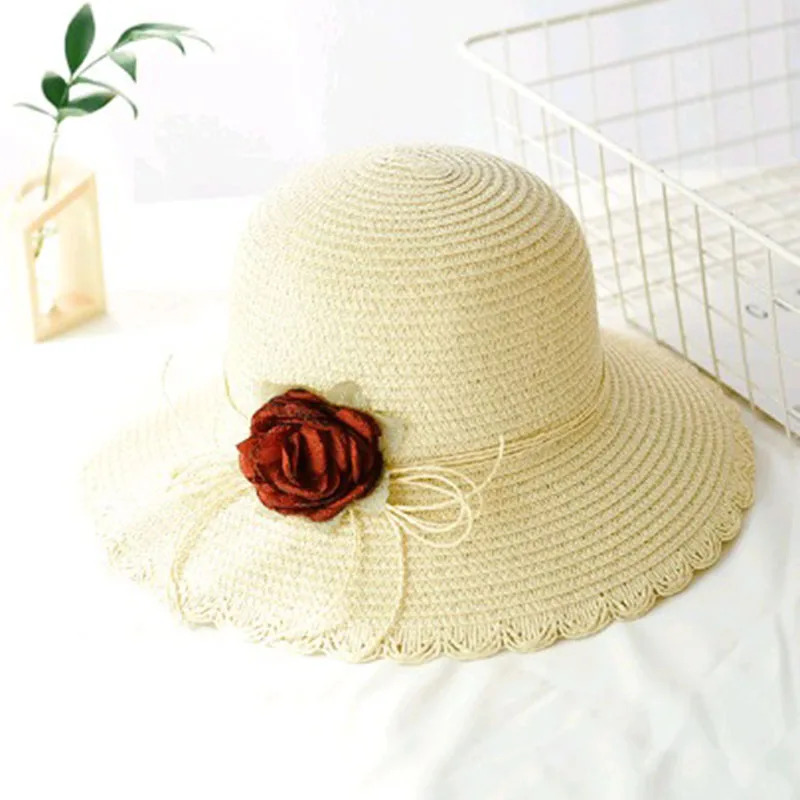 

New Style Female Bucket Cap Summer Beach Breathable Sunscreen Sun Hat Foldable Leisure Straw Hat For Women Korean Fisherman Hat