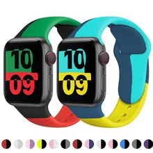 Strap For Apple Watch band 44mm 40mm 38mm 42mm smartwatch belt silicone Sport bracelet iWatch for apple watch series 6 se 5 4 3