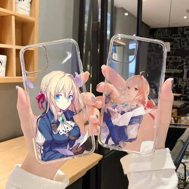 

Violet Evergarden Phone Case Transparent soft For iphone 5 5s 5c se 6 6s 7 8 11 12 plus mini x xs xr pro max