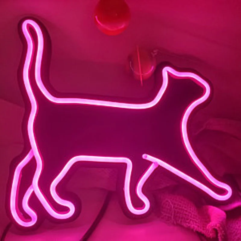 OHANEONK Neon Signs Night Lights Animal Cat Children's Room decoration Wall birthday present