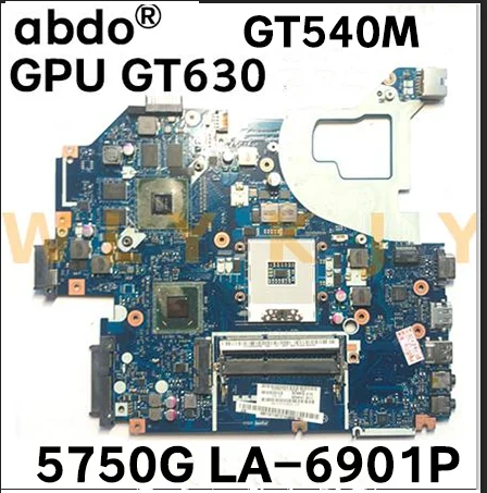 P5WE0 LA 6901P для ACER 5750 г 5755 NV57 P5W50 ноутбук материнская плата NBRZP1100 GPU GT630M GT540M 100% тесты