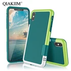 Противоскользящий чехол для iPhone X, XS MAX, XR, 8, 7, 6, 6S Plus, 5, 5S, SE, из поликарбоната и силикона