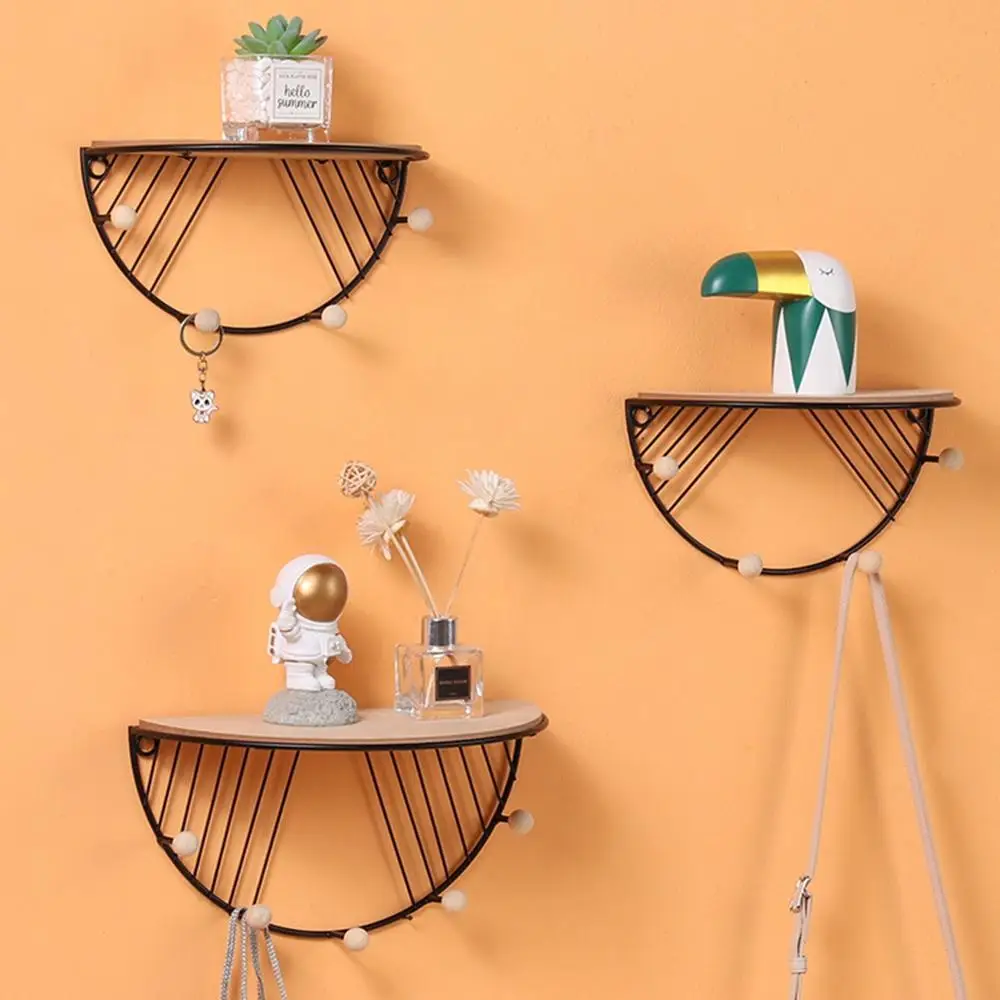 Европейский Стильный металлический Железный декоративная полка с Крючки