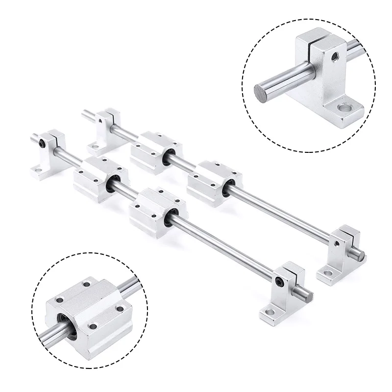 

8mm 300mm Linear Rail Shaft With SK8 SCS8UU Guide Support Bearing Slip Motor for DIY CNC Routers Mills Lathes