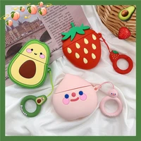 for airpods case3d strawberry avocado peach case for airpods 12 case soft silicone earphone cover for airpods 12 case