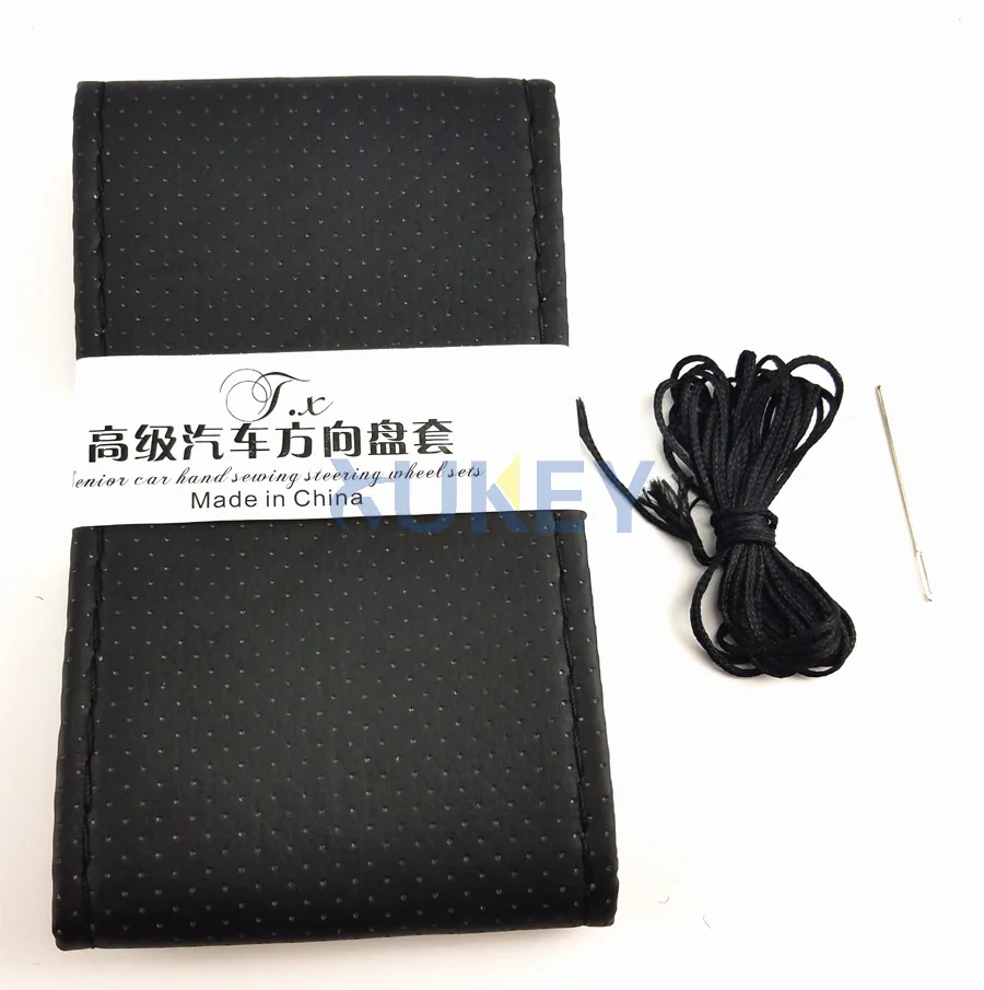 

Чехол на руль автомобиля из искусственной кожи «сделай сам», ручное шитье, сшитый вручную с иглой для ниток, 38 см, дышащие чехлы на руль